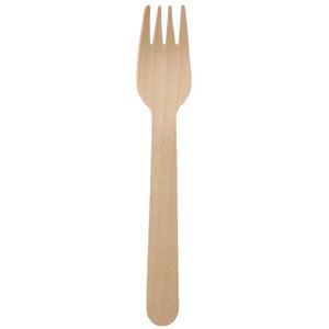 (まとめ) サンナップ 透明袋入 ウッドフォーク 15.5cm 100本 【×5セット】