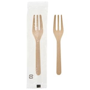 (まとめ) サンナップ 袋入 ウッドデザートフォーク 9.5cm 100本 【×5セット】