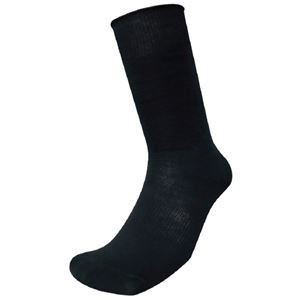 (まとめ) 福徳産業 ソックス/靴下 黒 先丸 7足組 【×5セット】