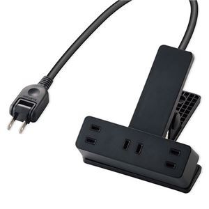 【5個セット】エレコム 延長コード 電源タップ コンセント 2P 3個口 2.5m クリップタイプ 雷サージ ホコリシャッター付 ブラック T-KF03-2325BKX5