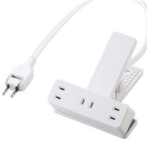 【5個セット】エレコム 延長コード 電源タップ コンセント 2P 3個口 2.5m クリップタイプ 雷サージ ホコリシャッター付 ホワイト T-KF03-2325WHX5