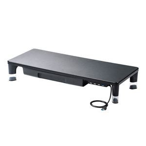 サンワサプライ USBハブ・引出し付机上ラック MR-LC805BK【組立品】