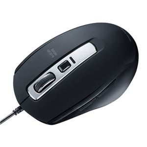 サンワサプライ 静音有線ブルーLEDマウス(5ボタン) MA-BL163BK ブラック