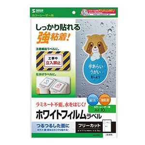 サンワサプライ カラーレーザー用ホワイトフィルムラベル LB-LPF02