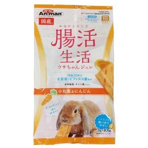 (まとめ) miniAniman 腸活生活 ウサちゃんジュレ 小松菜＆にんじん 3g×10個 【×12セット】 (ペット用品)