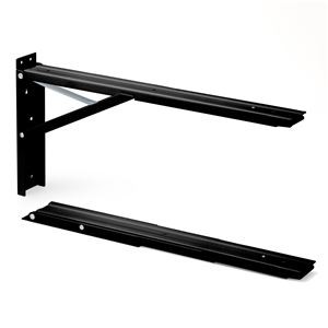 田邊金属工業所 大型折りたたみ式棚受 「ジャンボ60」 ブラック 2本/組 横595mm×縦258mm×厚み21.5mm BB-60