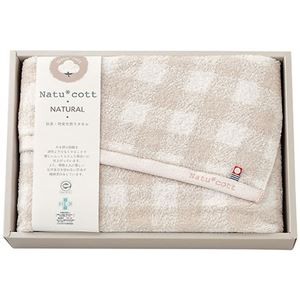 ナチュコット 抗菌・防臭加工バスタオル チェック 6080-021