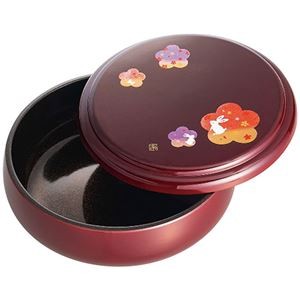 紀州塗 宴うさぎ 溜塗菓子器(七寸) 6144-057