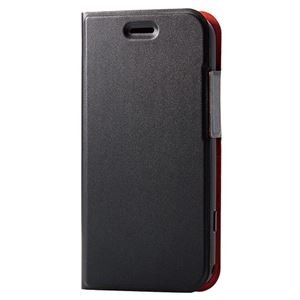 エレコム らくらくスマートフォン ソフトレザーケース 薄型 磁石付 ブラック PM-F213PLFUBK