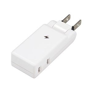 (まとめ) YAZAWA 雷ガード付極小コーナータップ 2個口 ホワイト Y02CMK200WH 【×3セット】