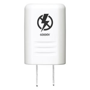 (まとめ) YAZAWA 雷バスター 60000V ホワイト Y02K60WH 【×3セット】