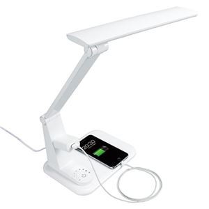 YAZAWA LED学習スタンドライト コンセント付き 7W ホワイト GSLA07D02WH