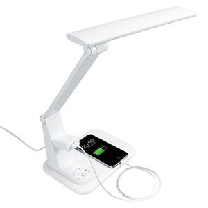 YAZAWA LED学習スタンドライト コンセント付き 10W ホワイト GSLA10D01WH