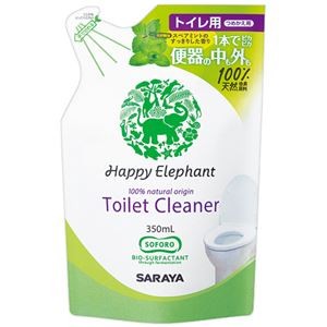 （まとめ）サラヤ ハッピーエレファントトイレクリーナー 詰替用 350ml 1個【×10セット】