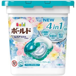 （まとめ）P＆G ボールド ジェルボール4D 爽やかフレッシュフラワーサボンの香り 本体 1パック(12個)【×10セット】