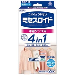 （まとめ）白元アース ミセスロイド 洋服ダンス用1年防虫 1パック(2個)【×10セット】