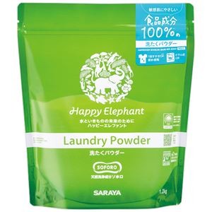 （まとめ）サラヤ ハッピーエレファント洗たくパウダー 1.2kg 1個【×5セット】