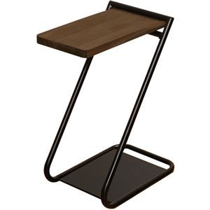 日東 アイアンレッグサイドテーブルLow ダークブラウン ILST-L-DB 組立品