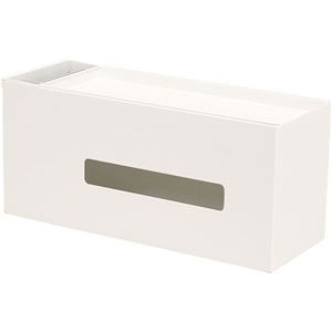 日東 ティッシュケース(ポケット＆トレイ付) ホワイト TC-WH