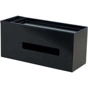 日東 ティッシュケース(ポケット＆トレイ付) ブラック TC-BK