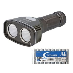 GENTOS Soldeos ハンディライト + アルカリ乾電池 単4形10本 SDF-432D+HDLR03/1.5V10P