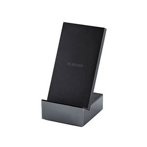エレコム ワイヤレス充電器/Qi規格対応/10W/7.5W/5W/スタンドタイプ/メタル筐体/ブラック W-QS07BK