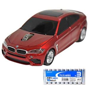 LANDMICE BMW X6シリーズ 無線カーマウス 2.4Ghz 1750dpi レッド + アルカリ乾電池 単3形10本パックセット BM-X6M-RE+HDLR6/1.5V10P
