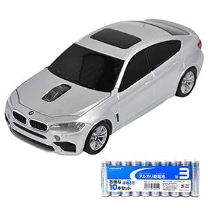 LANDMICE BMW X6シリーズ 無線カーマウス 2.4Ghz 1750dpi シルバー + アルカリ乾電池 単3形10本パックセット BM-X6M-SV+HDLR6/1.5V10P