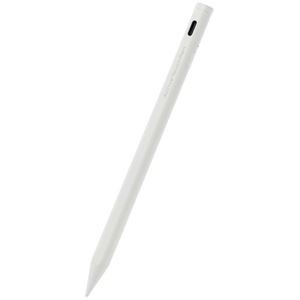 エレコム タッチペン/スタイラス/充電式/iPad専用/パームリジェクション対応/傾き検知対応/磁気吸着/USB-C充電/ペン先交換可能/ホワイト P-TPACSTAP02WH