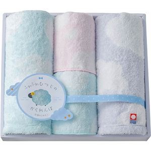 天使のふわもこ ふわふわひつじのかくれんぼ ウォッシュタオル2P＆タオルハンカチ2P C4080576