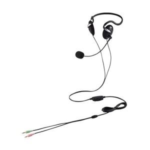 エレコム 有線ヘッドセット/両耳ネックバンド/3極/1.8m/ブラック HS-NB03SBK