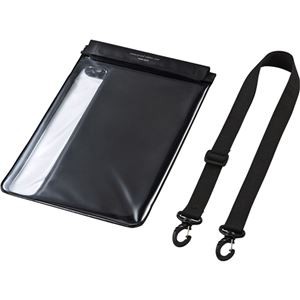 サンワサプライ タブレット防水防塵ケース(スタンド・ショルダーベルト付き・10.1型・ブラック) PDA-TABWPST10BK