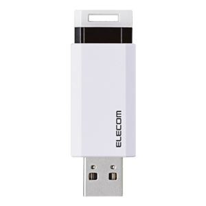 エレコム USBメモリ3.1 ノック式64GB MF-PKU3064GWH ホワイト