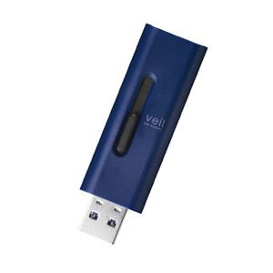 エレコム スライド式USBメモリ32GB MF-SLU3032GBU ブルー