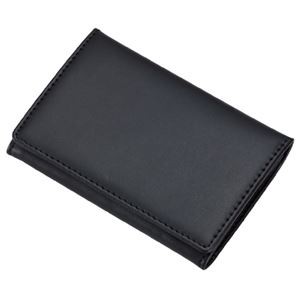(まとめ）レイメイ藤井 ジョッター式名刺入 GLN1055B 革製ブラック (×10セット）