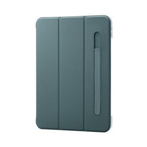 エレコム iPad 第10世代 フラップケース ソフトレザー Apple Pencil収納 スリープ対応 TB-A22RWVFPGN グリーン