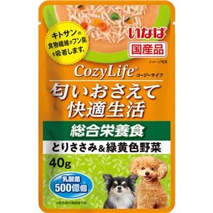 （まとめ） いなば CozyLifeパウチ 総合栄養食 とりささみ＆緑黄色野菜 40g （ペットフード・犬用） 【×24セット】