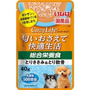 （まとめ） いなば CozyLifeパウチ 総合栄養食 とりささみ＆とり軟骨 40g （ペットフード・犬用） 【×24セット】