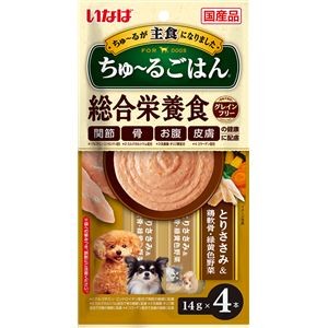 （まとめ） いなば ちゅ～るごはん とりささみ＆鶏軟骨・緑黄色野菜 14g×4本 （ペットフード・犬用） 【×10セット】