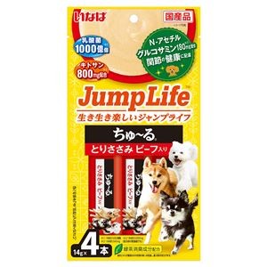 （まとめ） いなば JumpLifeちゅ～る とりささみビーフ入り 14g×4本 （ペットフード・犬用） 【×10セット】