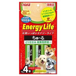 （まとめ） いなば EnergyLifeちゅ～る とりささみ 緑黄色野菜入り 14g×4本 （ペットフード・犬用） 【×10セット】