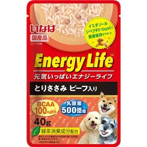 （まとめ） いなば EnergyLifeパウチ とりささみビーフ入り 40g （ペットフード・犬用） 【×24セット】