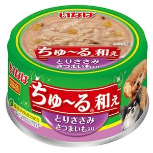 （まとめ） いなば ちゅ～る和え とりささみ さつまいも入り＆ちゅ～るとりささみ 80g （ペットフード・犬用） 【×10セット】