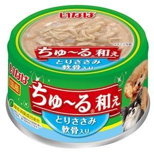 （まとめ） いなば ちゅ～る和え とりささみ 軟骨入り＆ちゅ～るとりささみ 80g （ペットフード・犬用） 【×10セット】