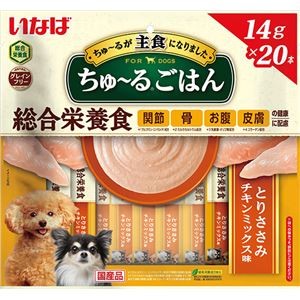 （まとめ） いなば ちゅ～るごはん とりささみ チキンミックス味 14g×20本 （ペットフード・犬用） 【×4セット】