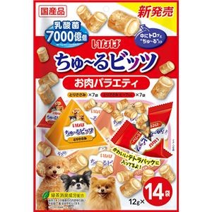 （まとめ） いなば ちゅ～るビッツ お肉バラエティ 12g×14袋 （ペットフード・犬用） 【×4セット】