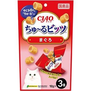 （まとめ） CIAO ちゅ～るビッツ まぐろ 12g×3袋 （ペットフード・猫用） 【×10セット】