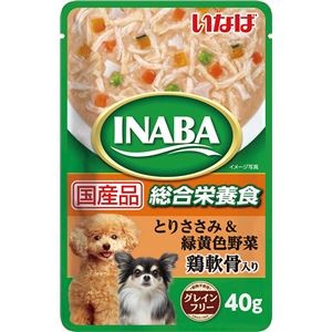 （まとめ） INABA とりささみ＆緑黄色野菜 鶏軟骨入り 40g （ペットフード・犬用） 【×24セット】