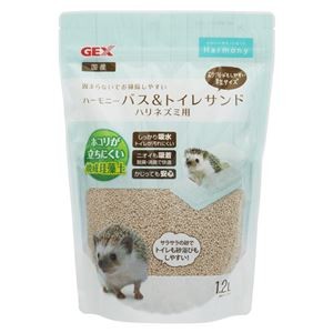 （まとめ） ハーモニーバス＆トイレサンド ハリネズミ用 1.2L （ペット用品・小動物用） 【×3セット】