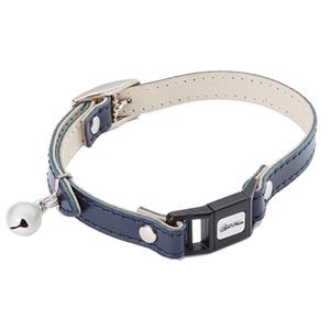 （まとめ） レザースタイルキャットカラー S ネイビー （ペット用品・犬用） 【×2セット】